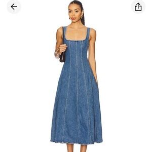 Show me your Mumu midi denim dress